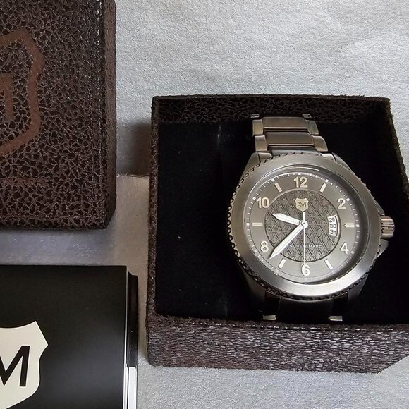 Andrew MarcHeritageRoadside Gunmetal Grey watch display in box Unisex/Men
